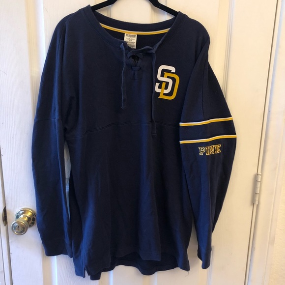 VS PINK SD Sequin Padres Sweater SZ. S - Picture 2 of 5